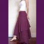 Purple Cotton Boho Hippie Two Layers Circle Wrap Skirt S-L (H)
