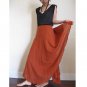 Orange Cotton Long Two Layers Circle Wrap Skirt S - L (H)