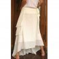 Cream cotton Hippie Gypsy Two Layers Circle Long Wrap Skirt S-L (CR 9)