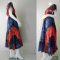 Red Blue Colorful Tie Dye Cotton Boho Hippie V-Neck Long Kimono Women Summer Dress (TD454)