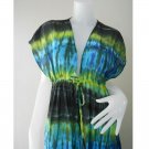 Free shipping  New Tropical Summer  Tie Dye Cotton Boho Hippie V-Neck Long Kimono TD460