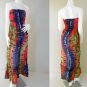 Free Shipping Tie Dye Summer Long Smock Dress V Neck Halter Maxi /Skirt(Smock 430)