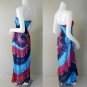 Free Shipping Tie Dye  Cotton Summer Long Smock Dress V Neck Halter/Skirt (Smock 408)