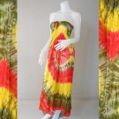 Free shipping  New Tropical Summer  Tie Dye Cotton Boho Hippie V-Neck Long Kimono (Smock 400)