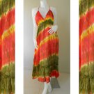 Long Halter Tie Dye Cotton Maxi Dress(DMS 358)