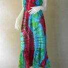 Long Halter Tied Tie Dye Ladies Summer Cotton Dress ( DMS372)