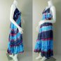 Hippie Gypsy Tie Dye Cotton Long Summer Halter Back Smock Maxi Dress (DMS364)