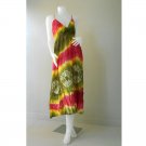 Hippie Gypsy Tie Dye Cotton Long Summer Halter Back Smock Maxi Dress (DMS350)