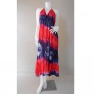 Hippie Long Tie Dye Cotton Halter Back Smock Summer Dress (DMS348)