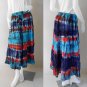 plus Size Long Tie Dye Cotton Maxi Ruffled Elastic Waist Skirt (TD 160)