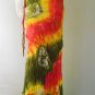 Boho hippie Thai tie dye cotton long ruffle summer casual wrap skirt S-L(TD 40)