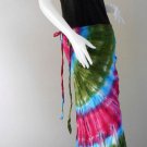 Free Shipping New Boho Hippie Tie Dye Crinkle Cotton Long Ruffle Wrap Skirt (TD 38)
