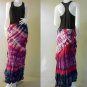 Thai Made Tie Dye Cotton Ruffle Wrap Skirt Sarong Beach  Wear (TD 35)