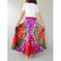 New Tropical Colorful Tie Dye Cotton Boho Hippie Smock Waist Maxi Skirt (06)