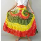 Free Shipping Hippie Gypsy Tie dye Cotton Patchwork Long Smock Skirt (05)