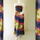 Plus size 2 in 1 Boho Hippie tie dye cotton smock dress maxi summer sundress long skirt (TD 108 )