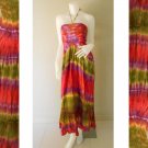 Plus size 2 in 1 Boho Hippie tie dye cotton smock dress maxi summer sundress long skirt (TD 116 )