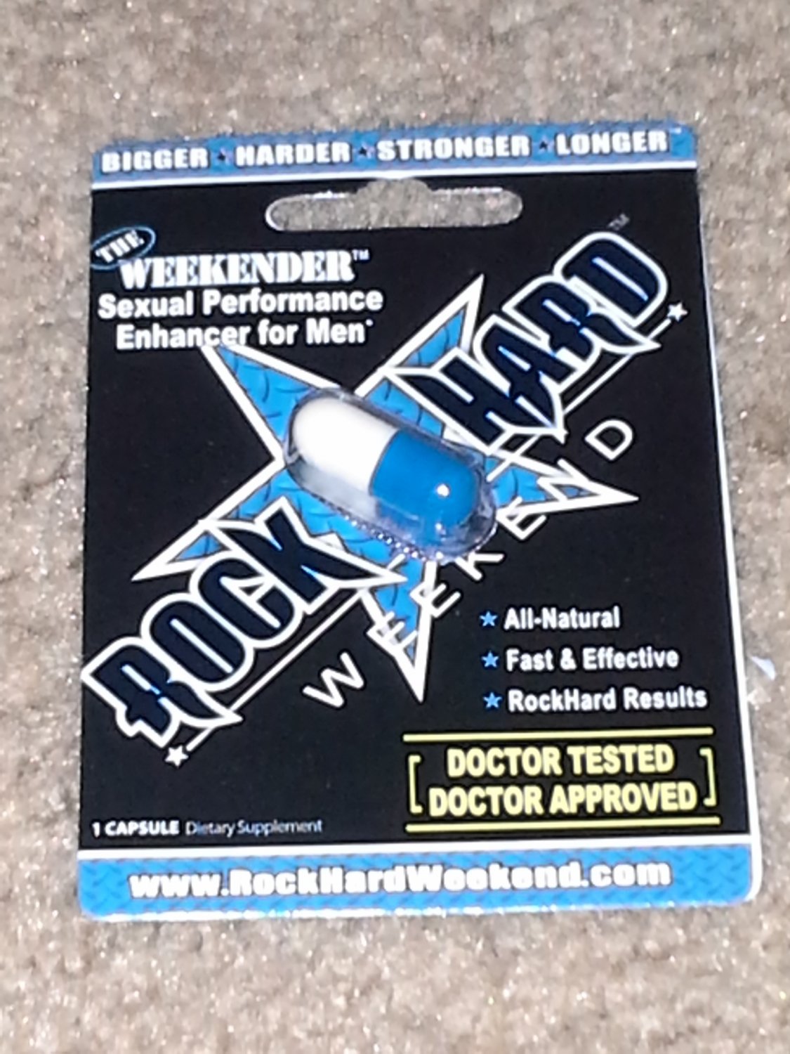 Rock Hard Weekend All Natural Male Sexual Enhancement 1 Pill = 72 Hour
