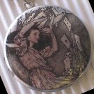 Alice in Wonderland Pack of Cards Locket Antique Silver
