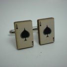 Wooden Vintage Style Ace of Spades Cufflinks