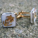 German 1940s Pressed Glass Gold Inlay Cufflinks