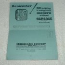 1926  SCHLAGE BUTTON LOCKS POSTCARD TYPE AD