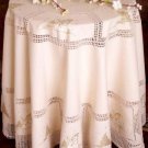 Special Christmas snowman embroidery table cloth 64" rd