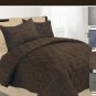 3 pcs fully quilted  Micro Suede bedspread Queen Blue