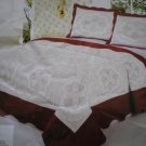 3p cotton fully quilted  bedspread set Queen Wine -47