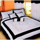 7pc Beige Micro Suede with ribbon emb'  KING comforter