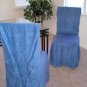 Blue Quality Micro Suede Dining Chair Slipcovers set 2