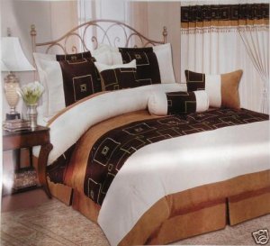 KING Micro Suede Brown / Beige Comforter set CFXEX01-K