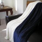 SUPER SOFT FAUX FUR / MICRO FIBER BLANKET THROW NAVY