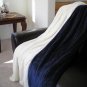 SUPER SOFT FAUX FUR / MICRO FIBER BLANKET THROW NAVY