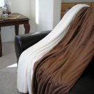 SUPER SOFT FAUX FUR / MICRO FIBER BLANKET THROW BROWN