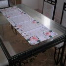Batten lace n emb' table Runner 15x90 inch White Color