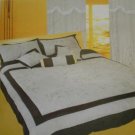7pc Grey Micro Suede ribbon emb' QUEEN comforter set