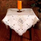 Special Christmas candle cutwork em' table cloth 64" RD