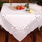Special Christmas white silver bell table cloth 36" sq