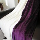 SUPER SOFT FAUX FUR / MICRO FIBER BLANKET THROW PURPLE