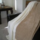 SUPER SOFT FAUX FUR / MICRO FIBER BLANKET THROW CAMEL
