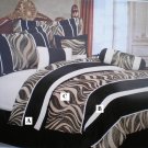 Black / Brown / Beige Micro Suede n Chenille Comforter