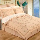 FULL / QUEEN Dark Beige  100% Embroidered Cotton Duvet Set and Sheets Set