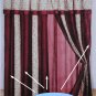 Coffee and Beige embroidery Strip Windows Curtains / Drapes