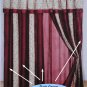 Dark Green and Beige embroidery Strip Windows Curtains / Drapes
