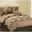 Queen size 7 Pieces Linen and High quality Jacquard Comforter Set