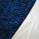 Turquoise  / Black Zebra SUPER SOFT Queen FAUX FUR / MICRO FIBER BLANKET / Bedspread / Throw