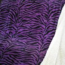 Purple  / Black Zebra SUPER SOFT Queen FAUX FUR / MICRO FIBER BLANKET / Bedspread / Throw