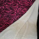 PINK / Black Zebra SUPER SOFT Queen FAUX FUR / MICRO FIBER BLANKET / Bedspread / Throw