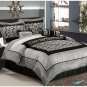 Queen Size Faux Silk Flocking Comforter Set bedding in a bag